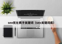 seo优化裤子关键词（seo关键词库）