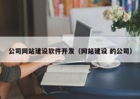 公司网站建设软件开发（网站建设 的公司）