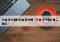 学软件开发好吗有前途吗（学软件开发好找工作吗）