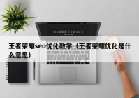 王者荣耀seo优化教学（王者荣耀优化是什么意思）