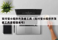 支付宝小程序开发者工具（支付宝小程序开发者工具查看版本号）