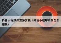 抖音小程序开发多少钱（抖音小程序开发怎么赚钱）