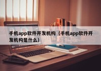 手机app软件开发机构（手机app软件开发机构是什么）