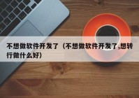 不想做软件开发了（不想做软件开发了,想转行做什么好）