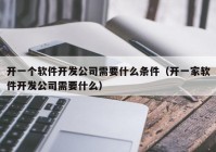 开一个软件开发公司需要什么条件（开一家软件开发公司需要什么）