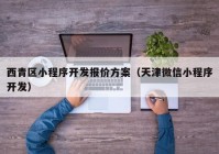 西青区小程序开发报价方案（天津微信小程序开发）