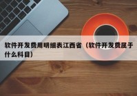 软件开发费用明细表江西省（软件开发费属于什么科目）