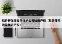 软件开发商如何保护公司知识产权（软件使用涉及知识产权）