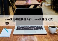 seo优化教程快速入门（seo具体优化流程）