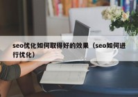 seo优化如何取得好的效果（seo如何进行优化）